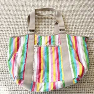 LeSportSac Madison Rainbow Stripe Large Tote Weekend Bag